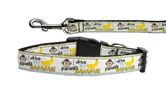 Pet Dog & Cat Nylon Collar or Leash, &quot;Monkey Madness&quot;