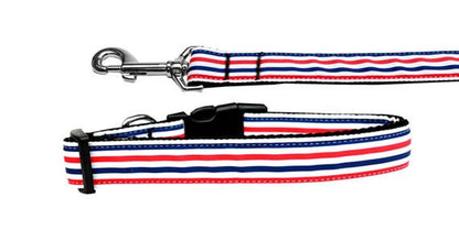 Pet Dog & Cat Nylon Collar or Leash, "Patriotic Stripes"