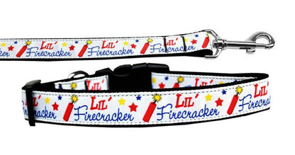 Pet Dog & Cat Nylon Collar or Leash, &quot;Lil&#39; Firecracker&quot;