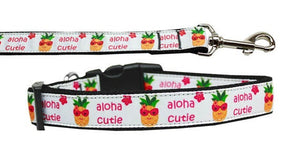 Pet Dog & Cat Nylon Collar or Leash, "Aloha Cutie"