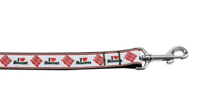 Pet Dog & Cat Nylon Collar or Leash, "I Love Bacon"