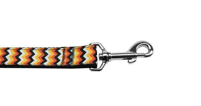 Halloween Pet Dog & Cat Nylon Collar or Leash, "Pumpkin Chevrons"