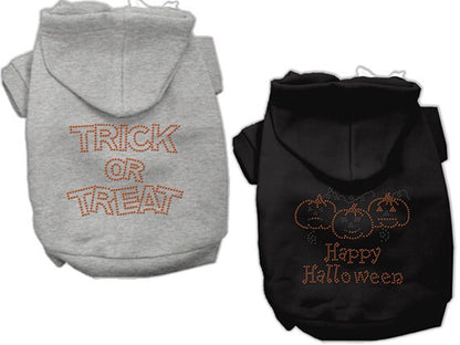 Halloween Pet Dog & Cat Hoodie Rhinestone, "Trick Or Treat"