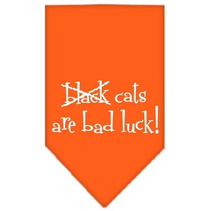 Halloween Pet and Dog Bandana Screen Printed, "Black Cats are Bad Luck"