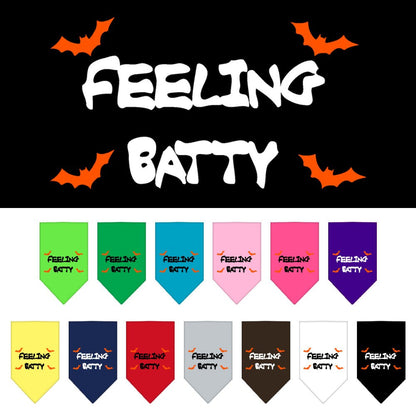 Halloween Pet and Dog Bandana Screen Printed, &quot;Feeling Batty&quot;