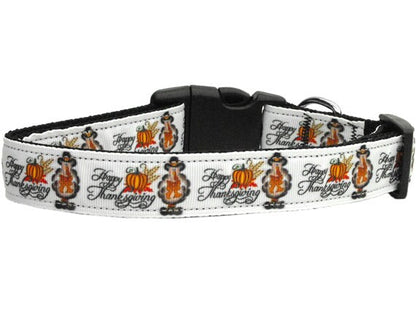 Pet Dog & Cat Nylon Collar or Leash, "Happy Thanksgiving"