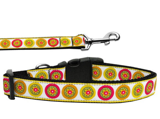 Pet Dog & Cat Nylon Collar or Leash, &quot;Autumn Daisies&quot;