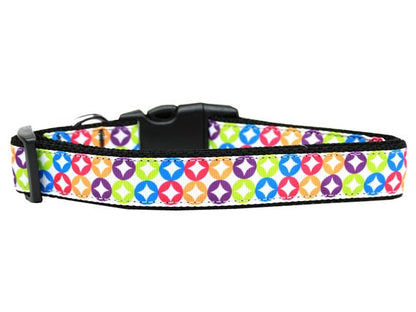 Pet Dog & Cat Nylon Collar or Leash, "Bright Diamonds"