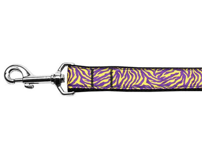 Pet Dog & Cat Nylon Collar or Leash, "Purple and Yellow Tiger Stripes"