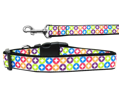 Pet Dog & Cat Nylon Collar or Leash, "Bright Diamonds"