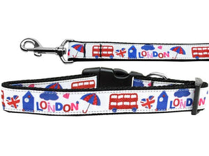 Pet Dog & Cat Nylon Collar or Leash, "London Town"