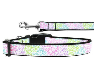 Pet Dog & Cat Nylon Collar or Leash, "Summer Swirls"