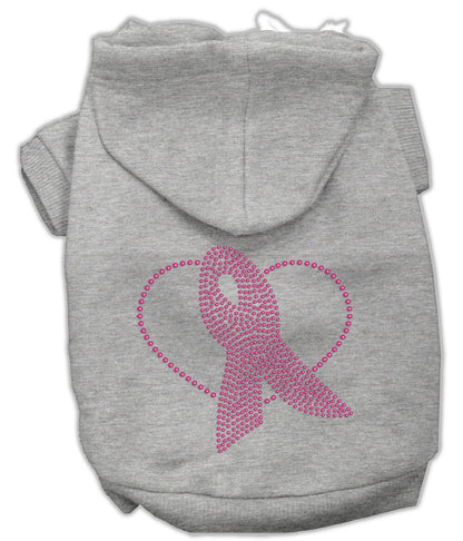 Pet, Dog & Cat Hoodie Rhinestone, "Pink Ribbon"