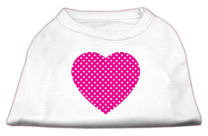 Pet Dog & Cat Shirt Screen Printed, "Pink Swiss Dot Heart"