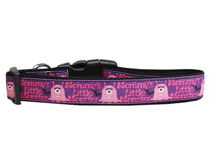 Pet Dog & Cat Nylon Collar or Leash, "Mommy's Little Monster"