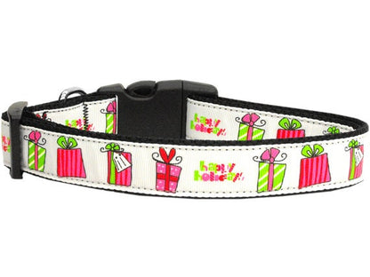 Christmas Pet Dog & Cat Nylon Collar or Leash, "All Wrapped Up"