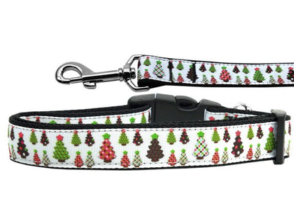 Christmas Pet Dog & Cat Nylon Collar or Leash, &quot;Designer Christmas Trees&quot;