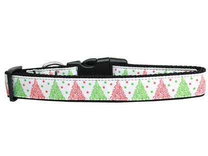 Christmas Pet Dog & Cat Nylon Collar or Leash, "Fancy Schmancy Christmas Trees"