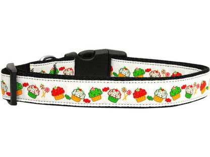 Christmas Pet Dog & Cat Nylon Collar or Leash, "Christmas Cupcakes"