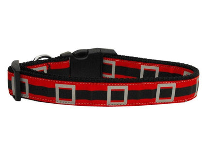 Christmas Pet Dog & Cat Nylon Collar or Leash, "Santa Belt"