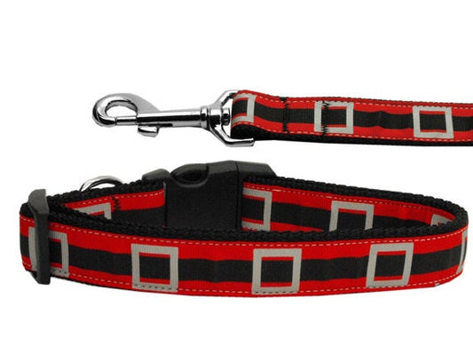 Christmas Pet Dog & Cat Nylon Collar or Leash, "Santa Belt"