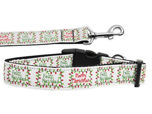 Christmas Pet Dog & Cat Nylon Collar or Leash, "Feliz Navidad"