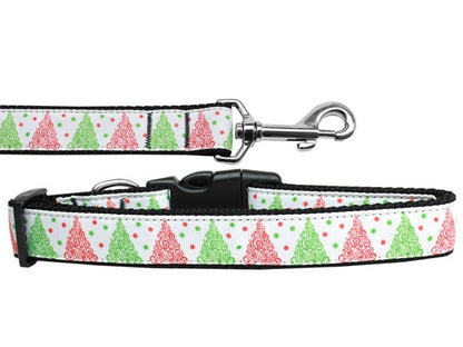 Christmas Pet Dog & Cat Nylon Collar or Leash, "Fancy Schmancy Christmas Trees"