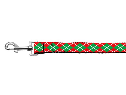 Christmas Nylon Pet Collars and Leashes, "Christmas Argyle"