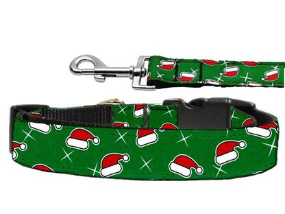 Pet Dog & Cat Nylon Collar or Leash, "Santa Hats"