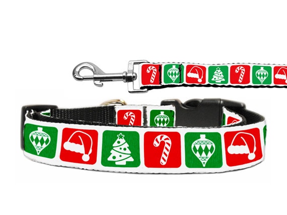 Christmas Nylon Pet Collars and Leashes, "Timeless Christmas"
