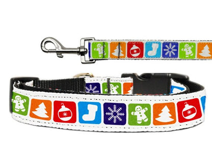 Christmas Nylon Pet Collars and Leashes, &quot;Classic Christmas&quot;