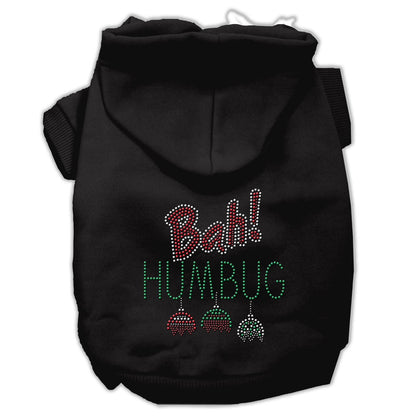 Christmas Pet Dog & Cat Hoodie Rhinestone, "Bah Humbug"