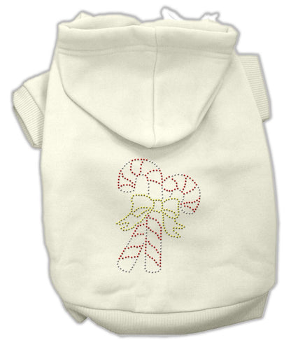 Christmas Pet, Dog & Cat Hoodie Rhinestone, "Candy Canes"