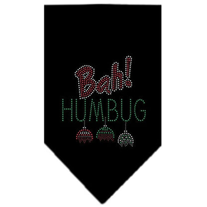 Christmas Pet and Dog Bandana Rhinestone, "Bah Humbug"