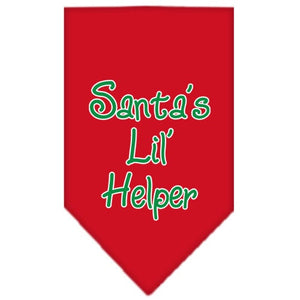 Christmas Pet and Dog Bandana Screen Printed, "Santa's Lil Helper"