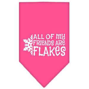 Christmas Pet and Dog Bandana Screen Printed, "All Of My Friends Are Flakes"