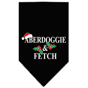 Christmas Pet and Dog Bandana Screen Printed, "Aberdoggie Christmas"
