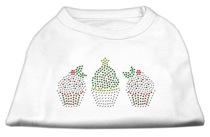 Christmas Pet Dog & Cat Shirt Rhinestone, "Christmas Cupcakes"