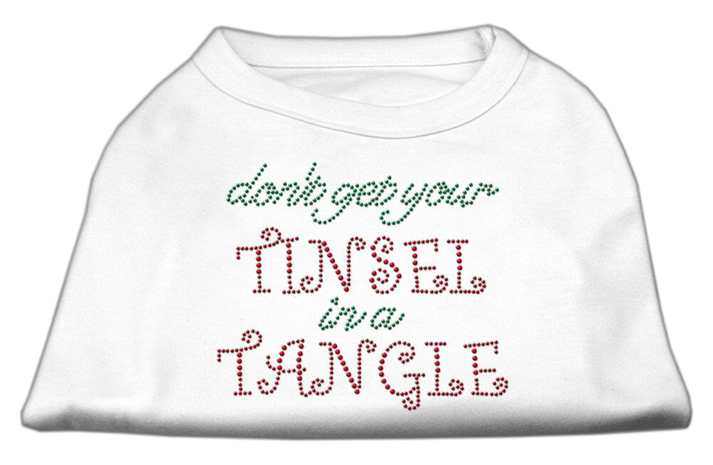 Christmas Pet Dog & Cat Shirt Rhinestone, "Don't Get Your Tinsel In A Tangle"