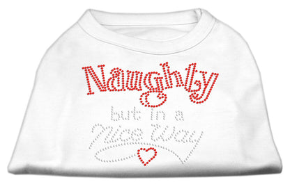 Christmas Pet Dog & Cat Shirt Rhinestone, "Naughty, But In A Nice Way"