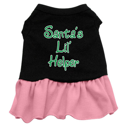 Christmas Pet Dog & Cat Dress Screen Printed, "Santa's Lil Helper"