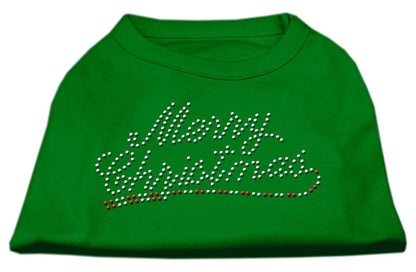 Christmas Pet Dog & Cat Shirt Rhinestone, "Merry Christmas"