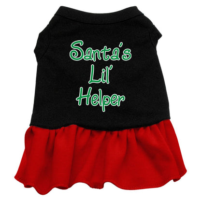 Christmas Pet Dog & Cat Dress Screen Printed, "Santa's Lil Helper"