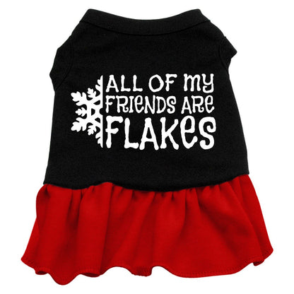 Christmas Pet Dog & Cat Dress Screen Printed, "All Of My Friends Are Flakes"