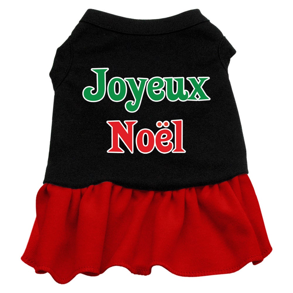 Christmas Pet Dog & Cat Dress Screen Printed, "Joyeux Noel"