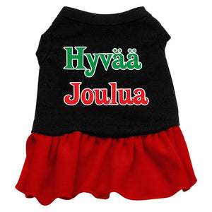 Christmas Pet Dog & Cat Dress Screen Printed, "Hyvaa Joulua"