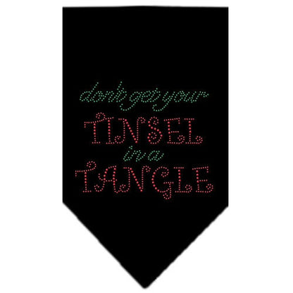 Christmas Pet and Dog Bandana Rhinestone, "Don't Get Your Tinsel In A Tangle"