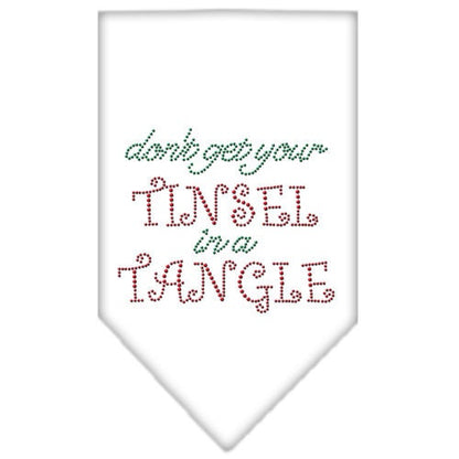 Christmas Pet and Dog Bandana Rhinestone, "Don't Get Your Tinsel In A Tangle"