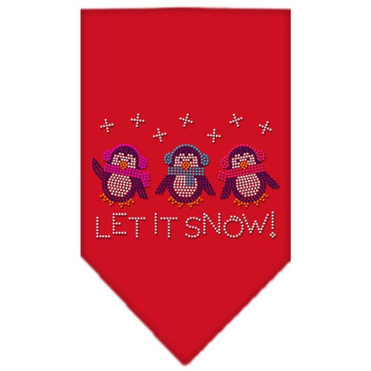 Christmas Pet and Dog Bandana Rhinestone, "Let It Snow Penguins"