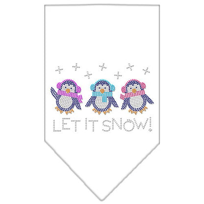 Christmas Pet and Dog Bandana Rhinestone, "Let It Snow Penguins"